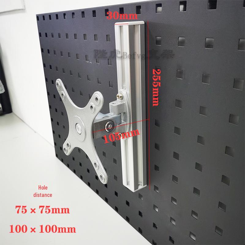 Rotating No-Drill Monitor Mount with Bookshelf and Accessories