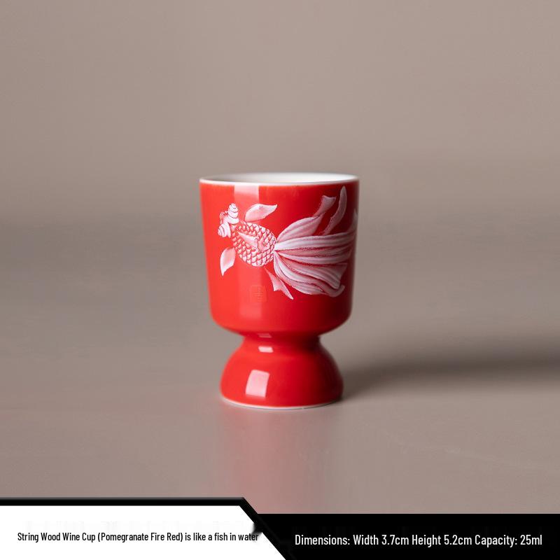 Colorful Glazed Ceramic Baijiu Cups: Creative One-Sip Toast Glasses for Home Use.