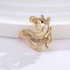 Stylish Equestrian Rhinestones Brooch Pin For Jackets Scarves Outfits Zinc Alloy Crafted Shining Decorative Jewelry Gift