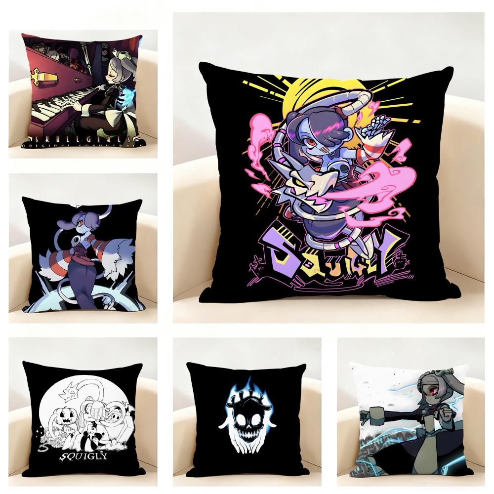 Stylish Game SSkullgirls Cartoon Cushion Cover Linen Pillowcase Soft for Sofa Bed Home Room Decor