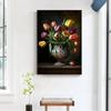 Scandinavian Bright Still Life with Flowers, Floral Art, Poster, Canvas, Painting, Abstract Vintage Wall Art for the Living Room
