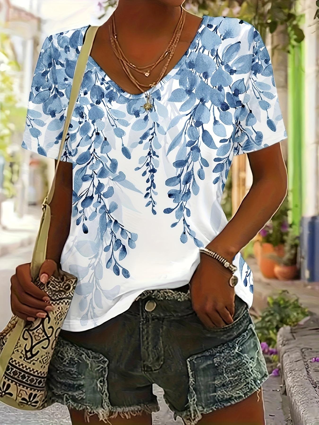 Women s Summer V-Neck Short Sleeve T-Shirt S