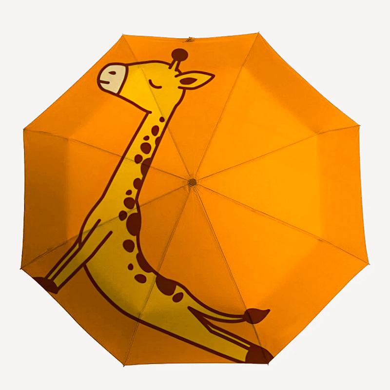 

1PC Giraffe Yoga Automatic Folding Umbrella Automatic Open/Close, Automatic Folding, 8-Rib Durable Frame, Portable Travel Umbrella S10746