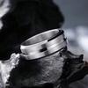 8mm Steel Black Grooved Matte Men's Luxury Wedding Engagement Ring Jewelry