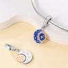 Authentic Original Copper Metal Charm Bead Components Luxury Blue Star Moon Pendant Bead Component Bead Components Compatible With Bracelet High