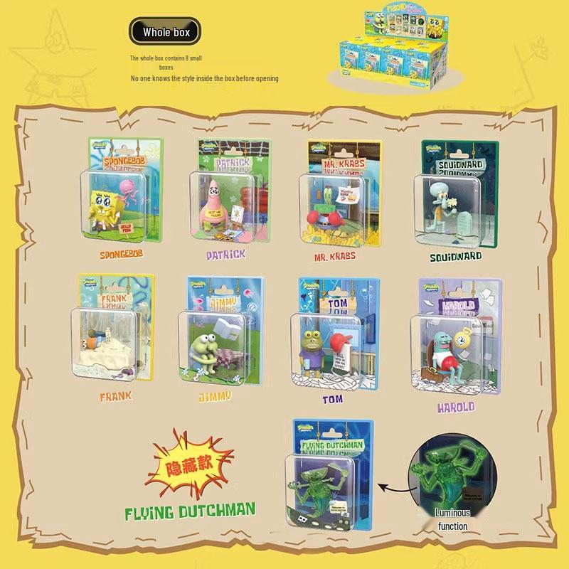 SpongeBob SquarePants Adventure Figures: Patrick, Squidward, Mr. Krabs Blind Box Ornaments