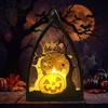 Halloween LED Candle Lantern with Flickering Flame, Remote Timer