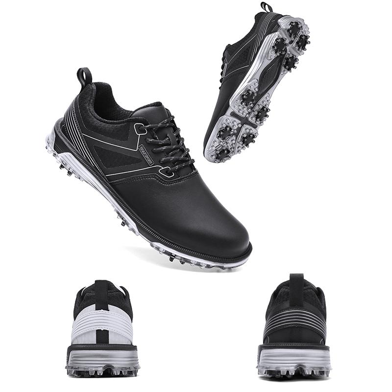 New Men's Golf Shoes Autumn/Winter Low Top Casual Sneakers Thick Base Spike Outdoor Sports Shoes Trendy Footwear