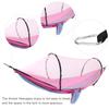 Outdoor Automatic Strut Hanging Parachute Cloth Mosquito Net AntiRollover Hammock(Light Blue Pink )