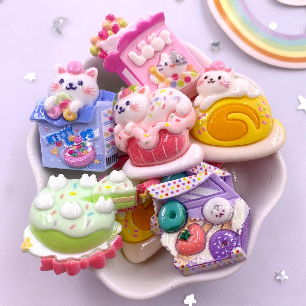 Resin Colorful Kawaii Prince Boy Princess Girl Flat Back Stone Cartoon Figurines 6PCS Scrapbook DIY Bow Decor Accessories Crafts