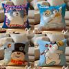 Frosty The Snowman Cushion Cover Anti-dustmite Pillowcase Invisible Zipper Silky Short Plush Sofa Cushion Cover
