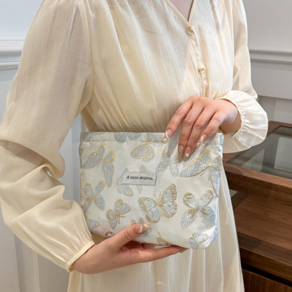 Canvas Storage Bag Multifunctional Butterfly Makeup Bag Travel Toiletry Clutch Portable Butterfly Cosmetic Bag For Gift For