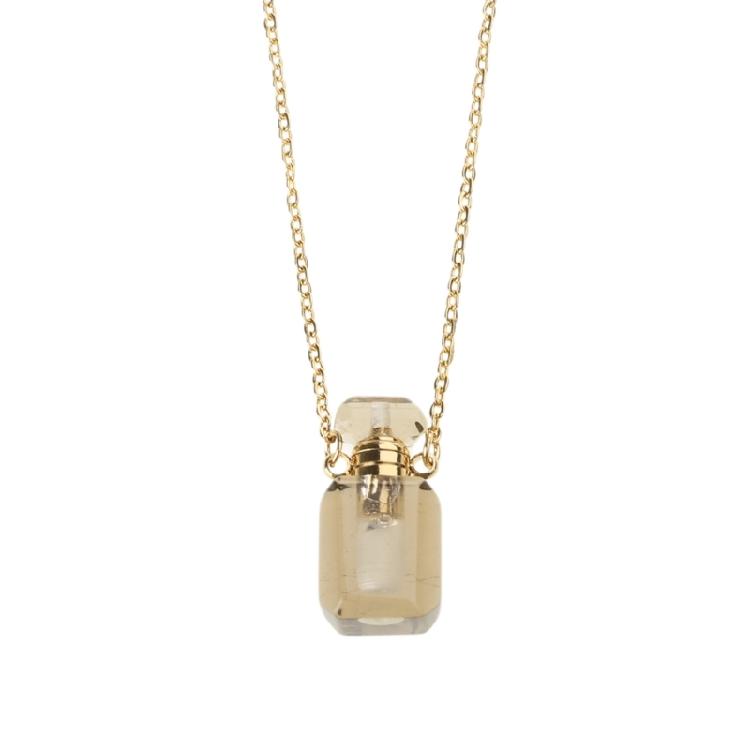 Unique Crystal Perfume Flask Necklace Pendant Adjustable Length Clavicle Chain Stainless Steel Cable Chain Women Choker