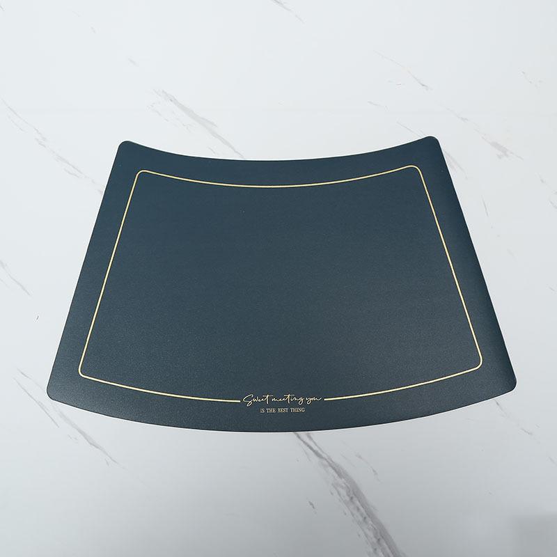Scalloped Leather Placemat Table Mat Oil-Water-Proof And Heat-Insulating Household PU Table Coasters Kitchen Device Sets