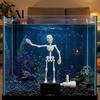 Accessori per Acquario Horror Halloween Scheletro Danzante, Scheletro Articolato Mobile Azionato da Bolle, Ornamento Pompa Aria Teschio Oscillante Realistico