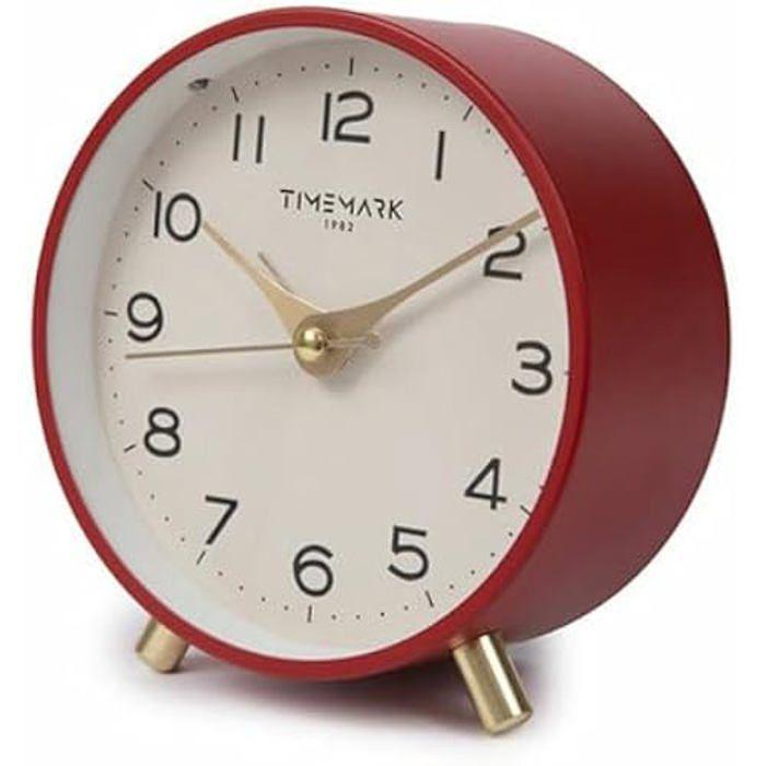 Réveil - Deco Tim - Rouge - Horloge Silencieuse - Style Contemporain