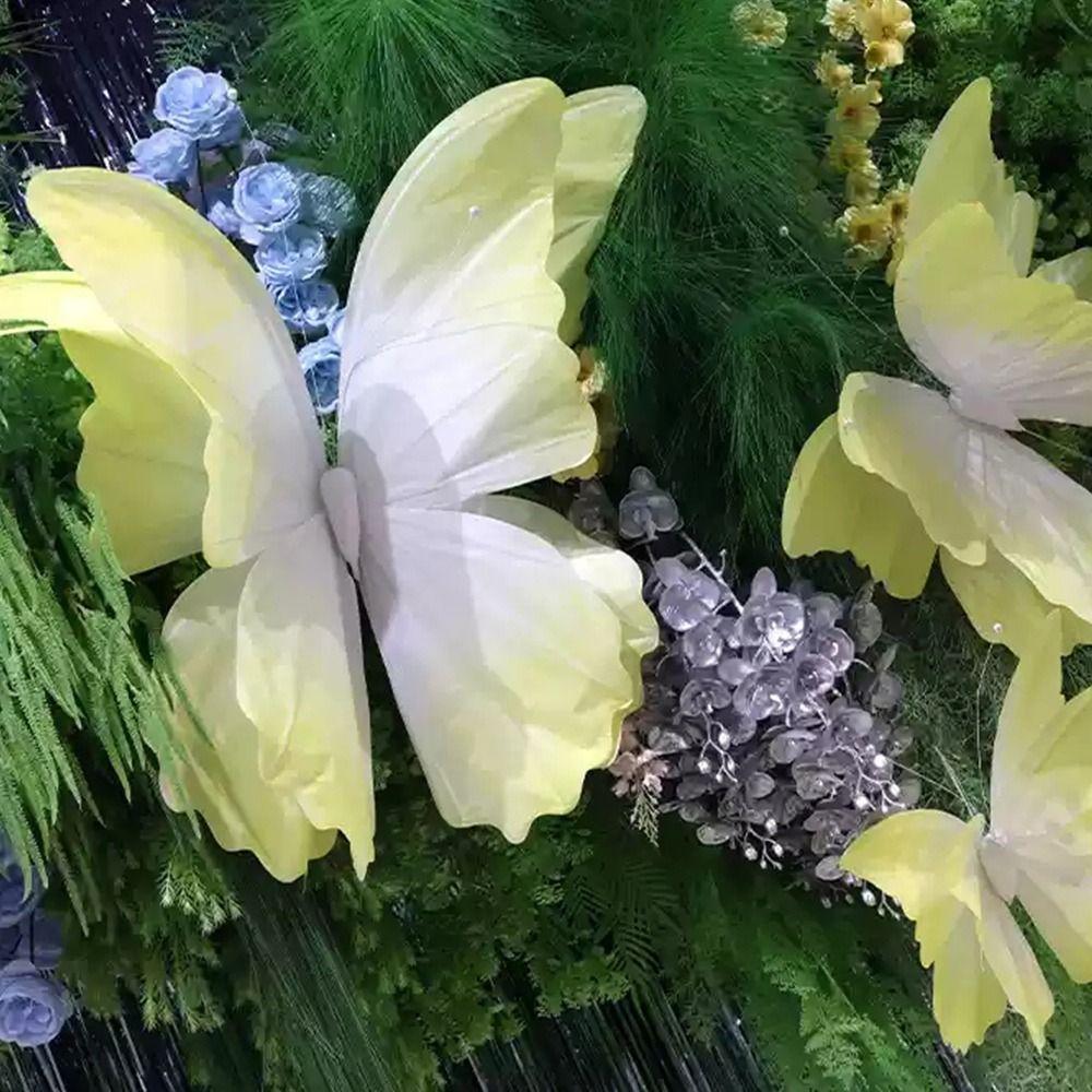 NEW 3D Simulated Flowers Large-scale Colorful Artificial Butterfly Giant Window Display Layout Background Decoration Festival rosa