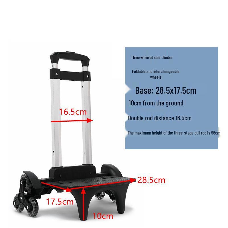 Aluminum Alloy Foldable Student Backpack Trolley with Universal Wheels