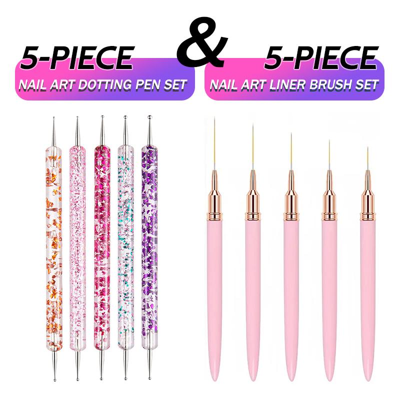 10 Pcs Nail Art Liner Brushes Set Classic Acrylic Liner Nail Dotting Pens Painting Nail Design Pen Professional Manicure Tool