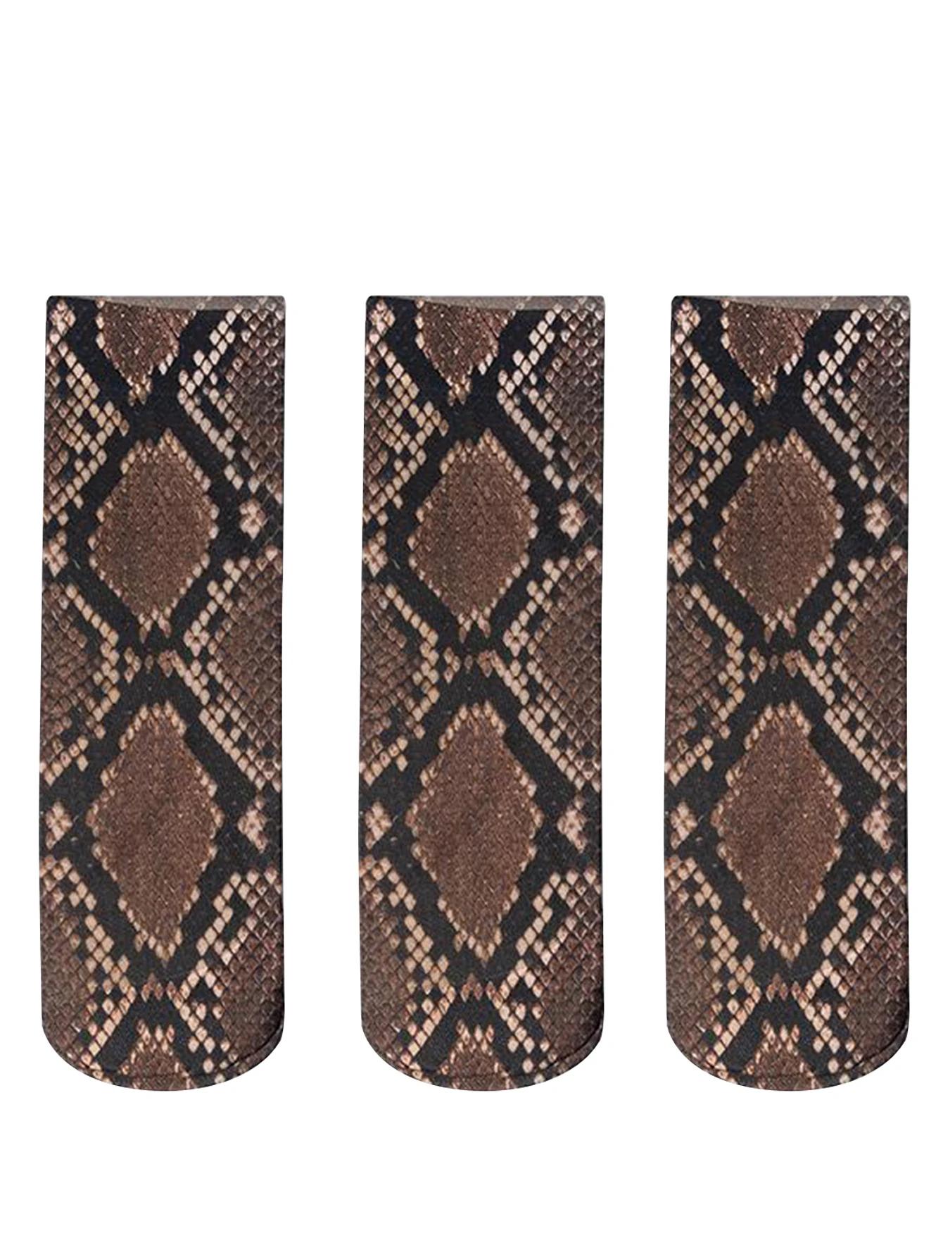 

3 Pairs Leopard Large Flower Print Short Socks Summer Single Shoes Stockings High Elastic Comfortable Breathable Casual One Size