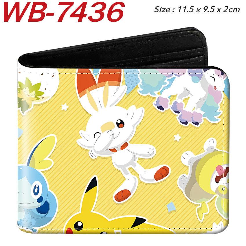 Pokemon Anime Folding Leather Wallet Short Cartoon Game Card Holder Coin Purse for Men Women Multi-Card Brown