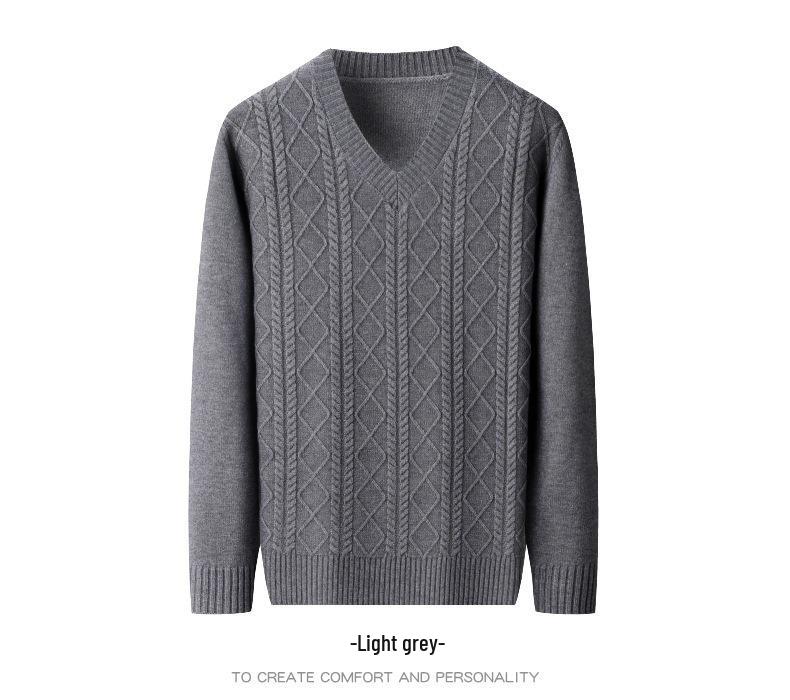 Men's Winter Thick V-Neck Knitwear: Warm, Comfortable, Stylish
