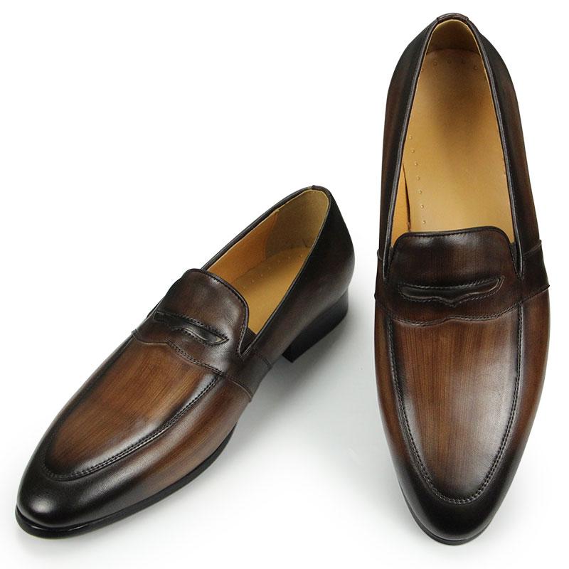 

Модная мужская кожаная повседневная обувь, роскошная мужская модельная обувь-лоферы, повседневная обувь-слипоны, обувь-горошки, домашние тапочки, обувь высокого качества 46 коричневый