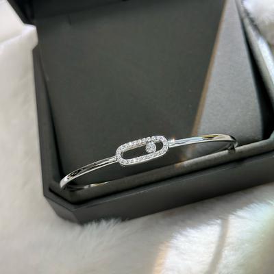 Nový Vintage 100% Čisté Sterlingové Stříbro 925 Náramek Pave AAA Zirkon Kuličkové Ložisko Posuvný Náramek Pro Ženy Luxusní Jemné Šperky