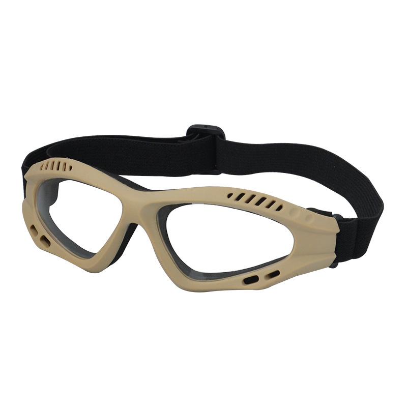 

New Windproof and sandproof military goggles, explosion-proof for outdoor use CS Shooting goggles for men and women#6006Single Khaki frame transparent s