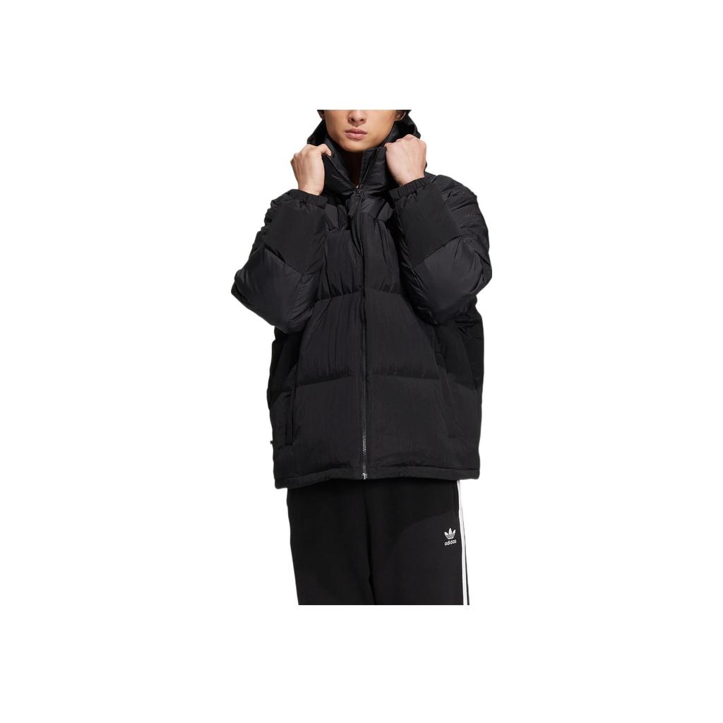 Adidas Originals Trefoil Goose Down Jacket With Zip Hood Men Outerwear Black IC3561
