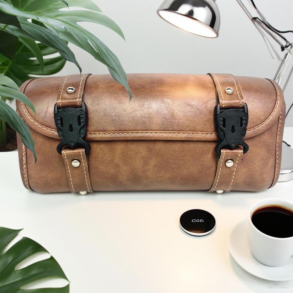 Saddle Bags Motorcycles Motorcycle Tool Bag Back Seat Pouch Leather Storage Organizer Gear Pouch For Men Women Bike Luggage