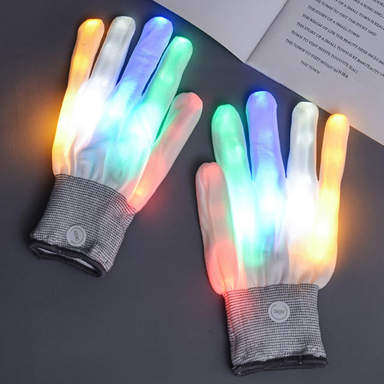 

Glowing LED Gloves Luminous Gloves 7 Colors Light Show Light up Finger Gloves Flashing Mittens Christmas New Year Party Props