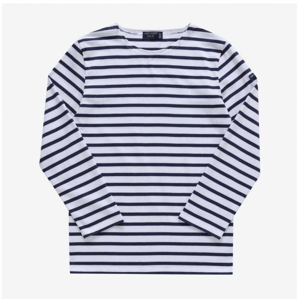 SainTjames Kids Long Sleeve T shirT Modern sTripe 2066 Neige Marine