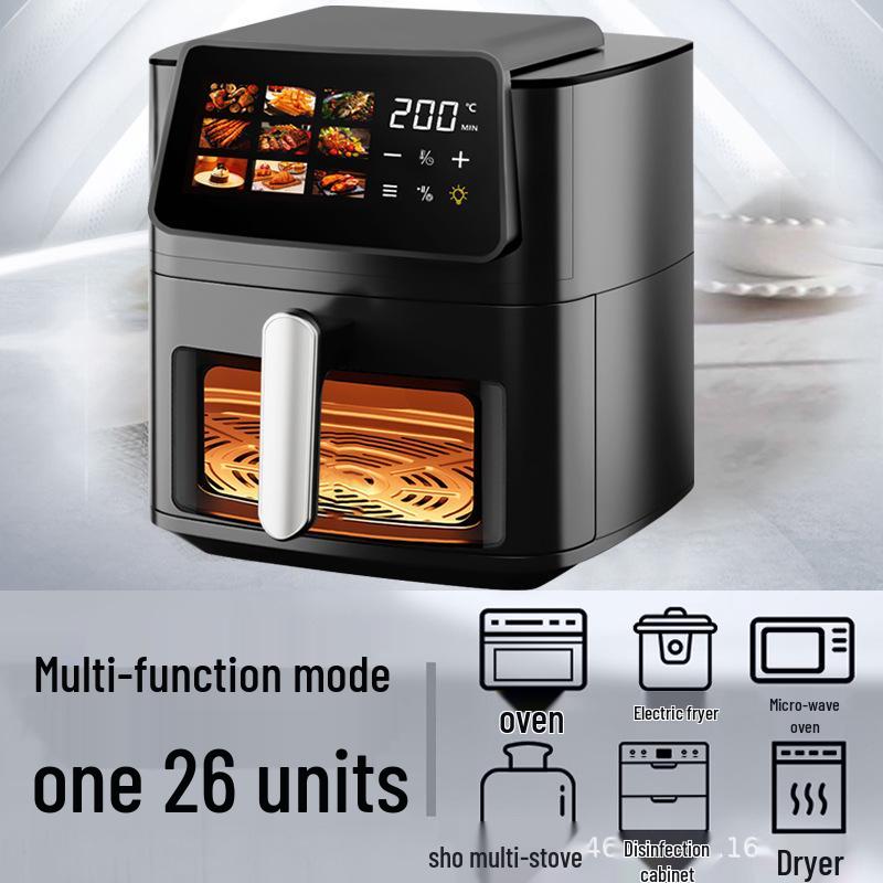 Smart Transparent LCD Air Fryer with Automatic French Fries Oven Function