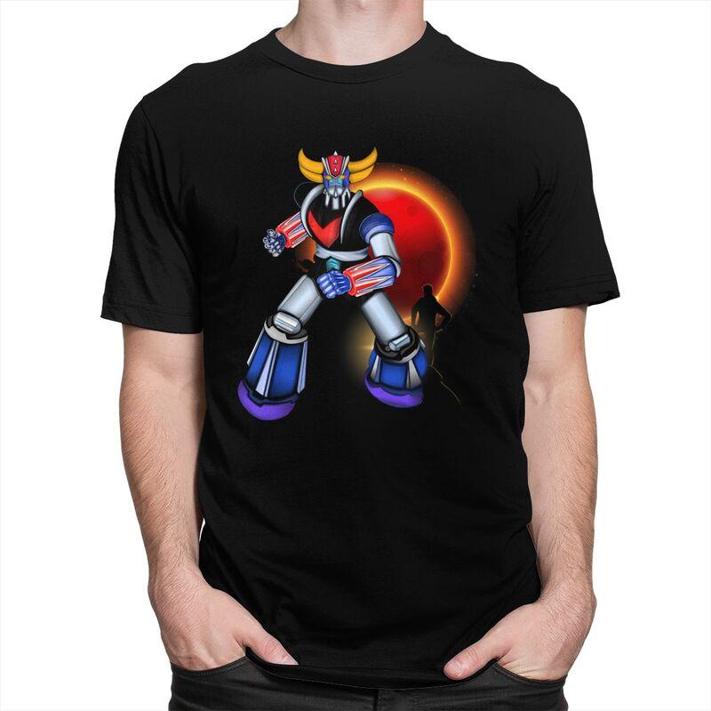 Custom UFO Robot Goldorak Tshirt for Men Short Sleeve Leisure T Shirt Cool Grendizer Goldrake Anime Tshirts Pure Cotton Tee