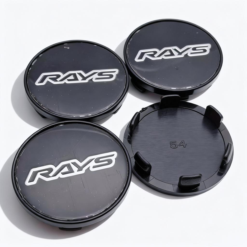 4pcs JDM RAYS Logo Emblem Car Wheel Center Caps 54MM Clips 49MM Rim Hubcaps Dust Cover Wheels Hub Cap Replace Car Accessories