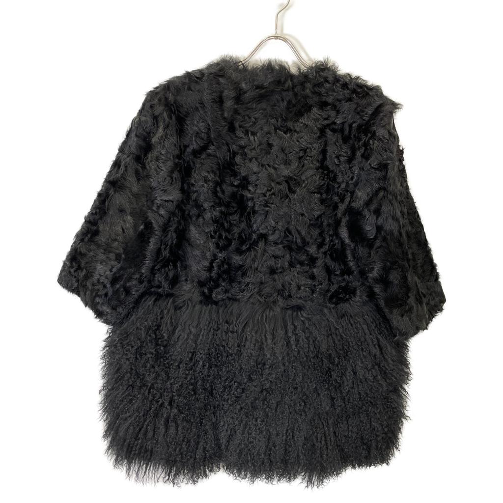 MORABITO Black lamb fur short coat coat 38 blackUsed