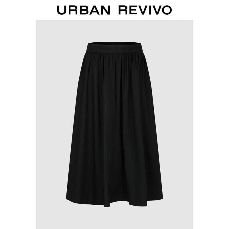 UR 2026 Spring Women s High-Waist Midi Skirt S