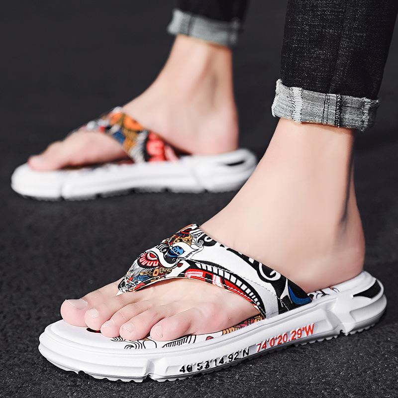 Guochao slippers men's summer wear sports thick-soled beach non-slip flip-flops outdoor trend casual sandals