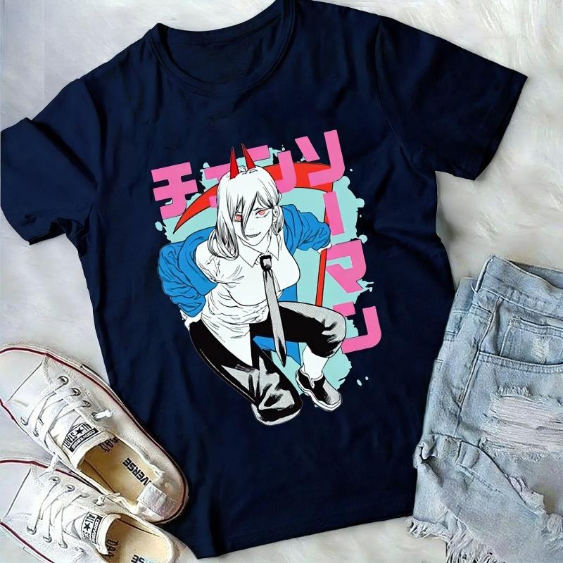 Power Tshirt Chainsaw Unisex ShirtBlood Fiend Brand New Anime Devil Hunter Black Tshirt for Both Unisex and WomenJapanese Anime 4XL