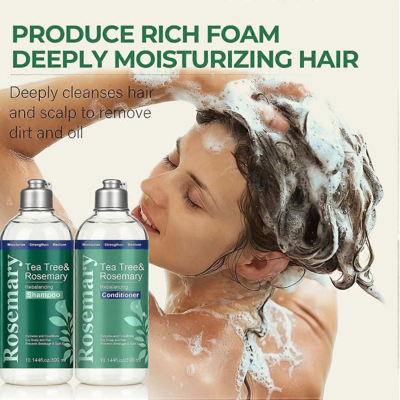 Tea Tree & Rosemary Shampoo & Conditioner Set - Refreshes & Rebalances Hair and Scalp - For Oily/Normal Hair - Tea Tree Leaf Oil, Rosemary Leaf Extrac