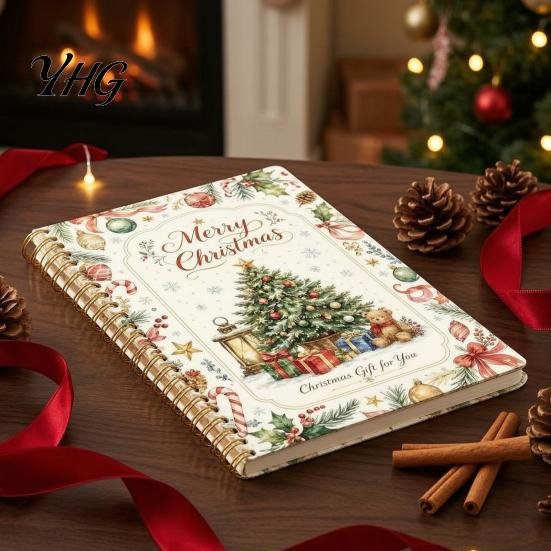 Libro de Recuerdos para Ocasiones Especiales, Libro de Tarjetas de Regalo de Navidad, Kit Organizador Navideño de Espiral para DIY, Saludo de 10 Páginas para Estudiantes