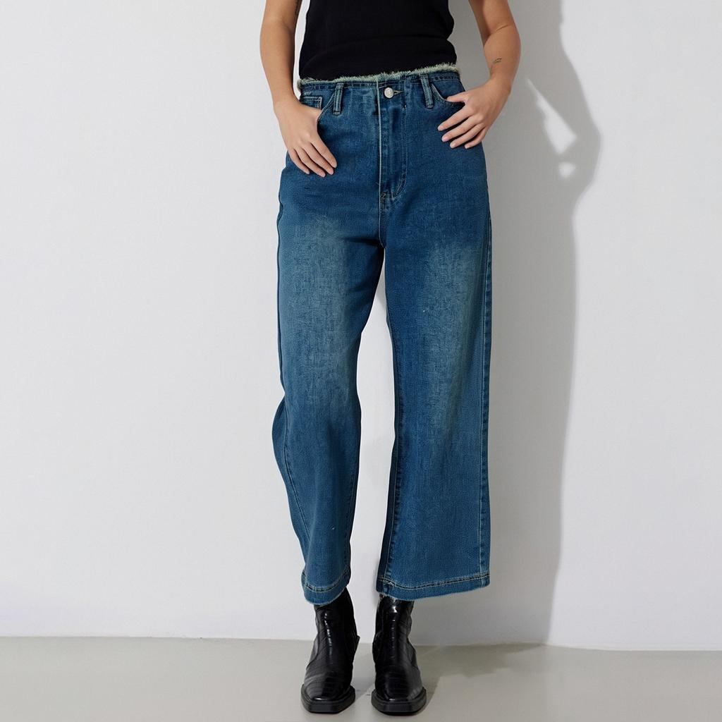 Women's Denim Classic Versatile High Waist Fashionable Trousers