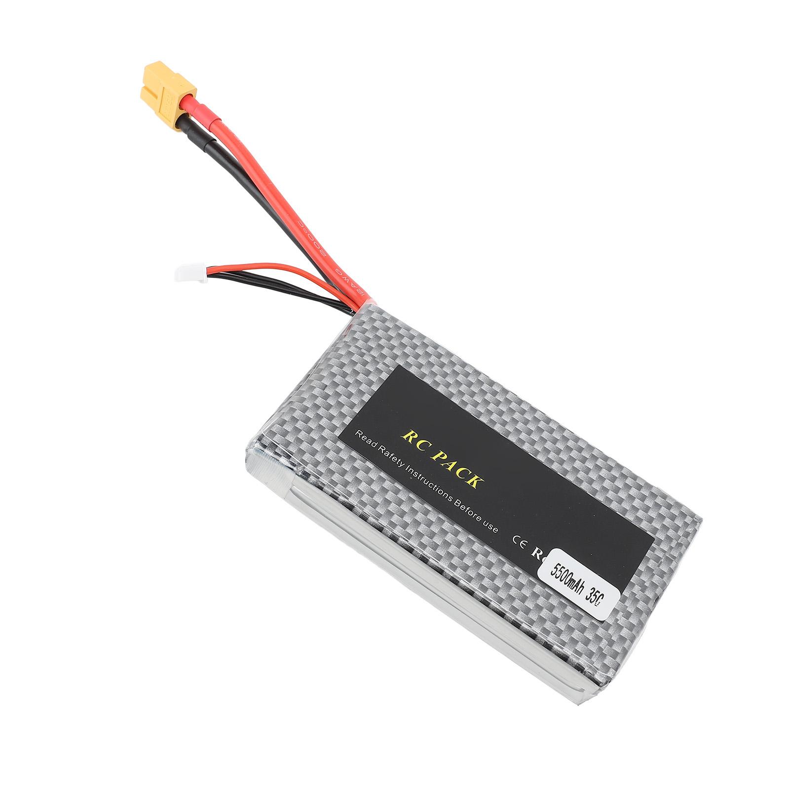 

RC Car Lithium Battery 7.4V 5500mAh Remote Control Car Spare Parts with 35CXT60 Plug for 1/10 1/18 Scale RC Hobby