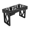 Elevated Dog Bowls Prevent Slip Height Adjustable Raised Dog Bowl Stand with 2 Stainless Steel Food