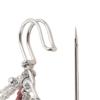 Retro Brooch Pin with Red Bead Accent and Flowing Tassels Detail Multi Chain Detail Alloy Corsage Stylish Enhancement