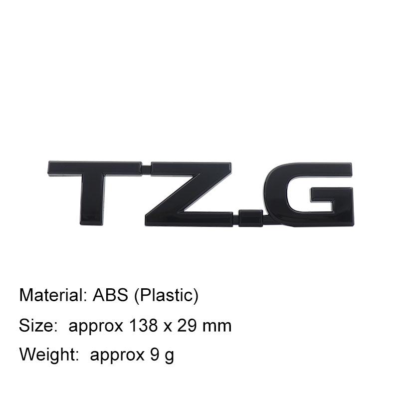 3D Premium ABS TZG TZ.G Letter Sticker Tail Bumper Badge Auto Rear Trunk Emblem Accessories Exterior Decoration