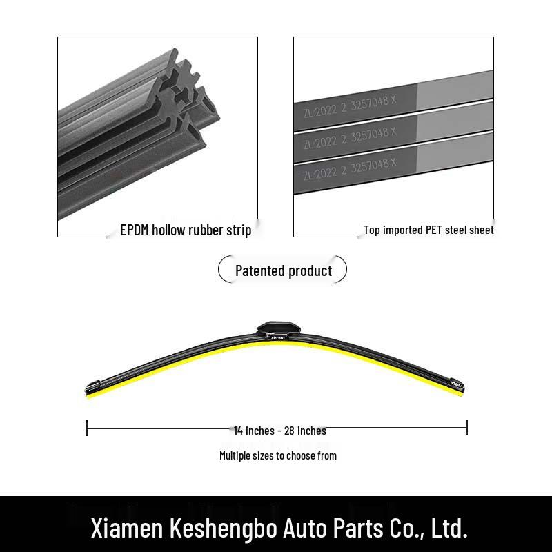 Frameless Multi-functional Silent Car Wiper with Original Interface and Hollow Rubber Strip