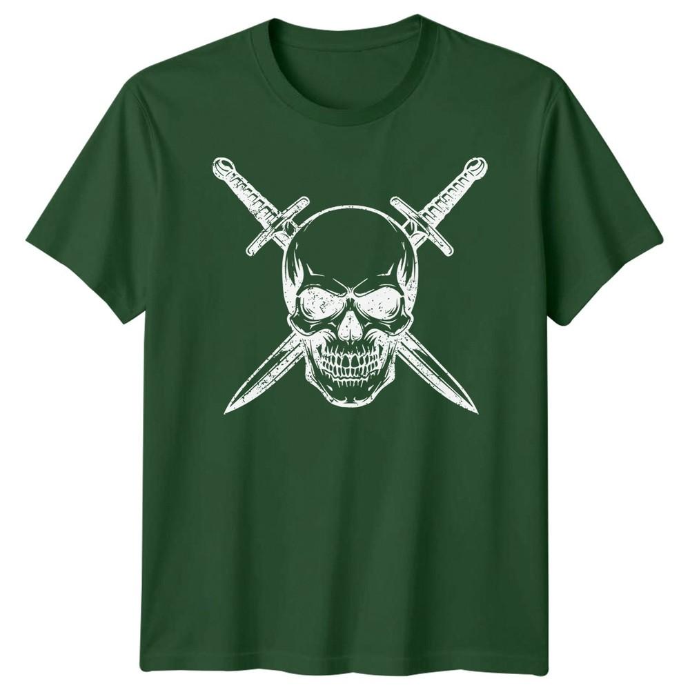 Skull Art Fantasy Unisexs TShirt Crossed Swords Graphic