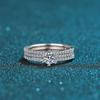 JoyceJelly Women's 0.5 or 1ct D Color Moissanite Diamond Ring Luxury Wedding Engagement Jewelry 925 Sterling Silver Plated Pt950 Gold